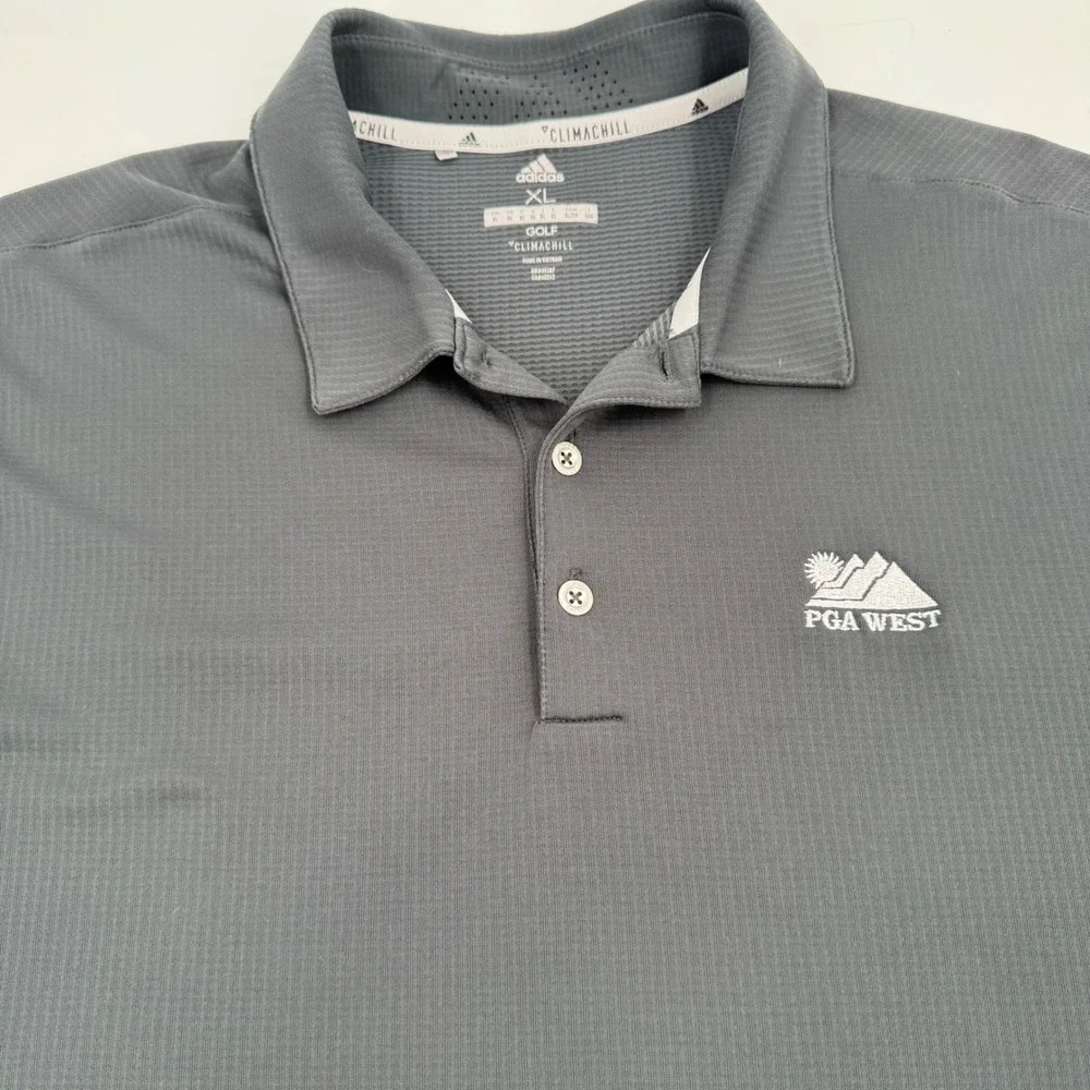 Adidas Golf Polo Shirt XL Mens Gray PGA West 41st Wild Turkey Open ClimaChill‎